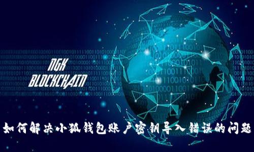 如何解决小狐钱包账户密钥导入错误的问题